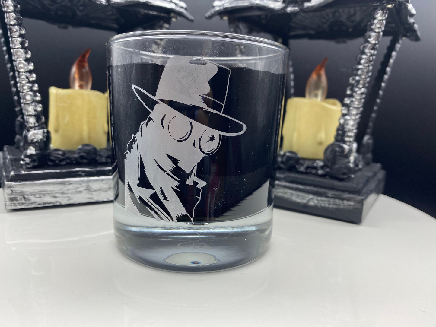 Invisible Man drinking glass/ Invisible Man Cocktail Glass/ Invisible Man Highball Glass/ Classic Monsters/ Universal Monsters/ Custom Glass