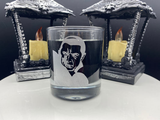 Dracula Drinking Glass/ Dracula Cocktail Glass/ Dracula Highball Glass/ Universal Monsters/ Classic Monsters/ Custom Drinking Glass/ Dracula