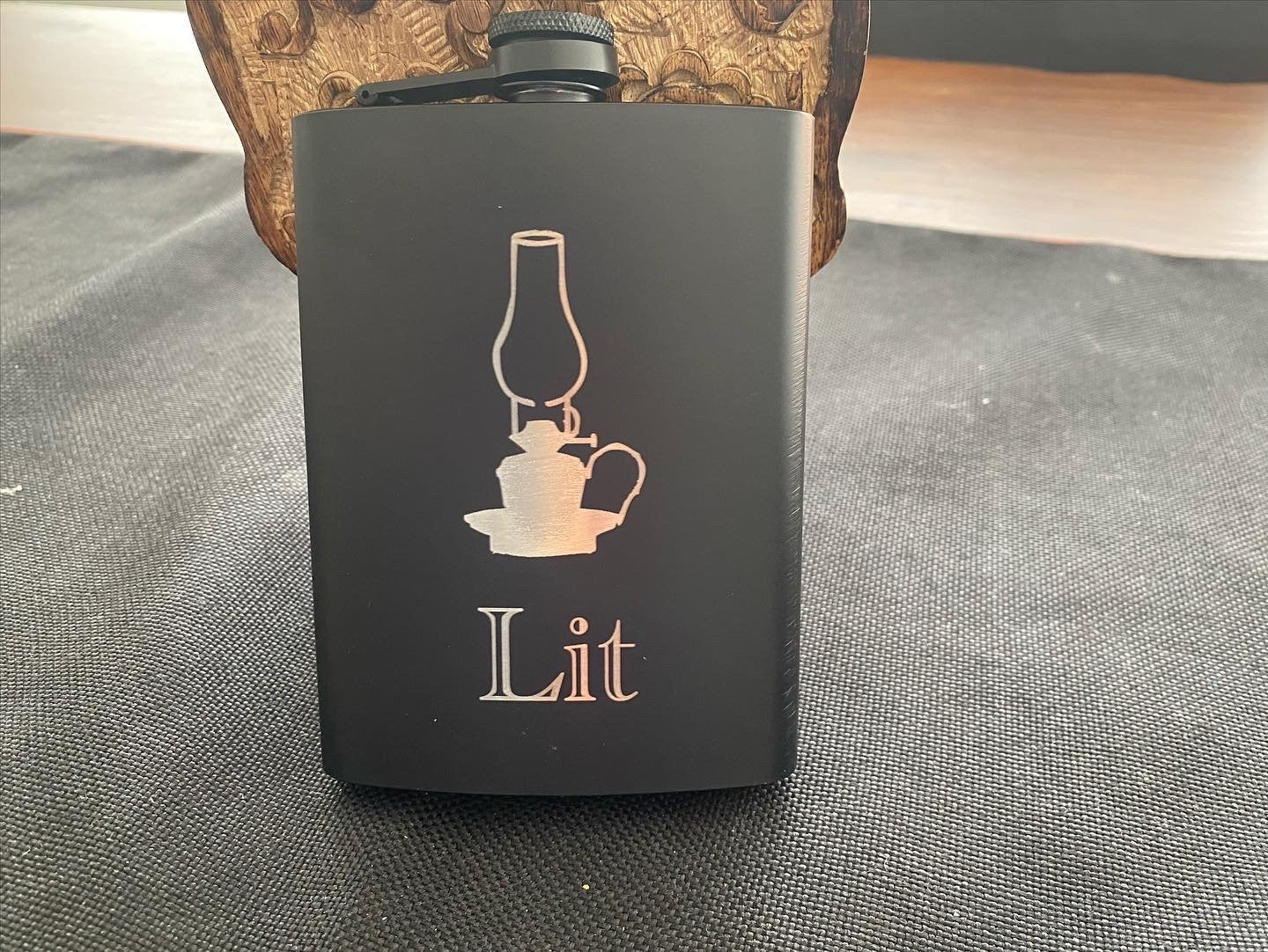 Lit Flask/Humor flask/ Personalized Flask/ Novelty Flask/ Alcohol Flask/ Custom Flask/ Black Hip Flask/ Laser Engraved Flask/8 oz Flask